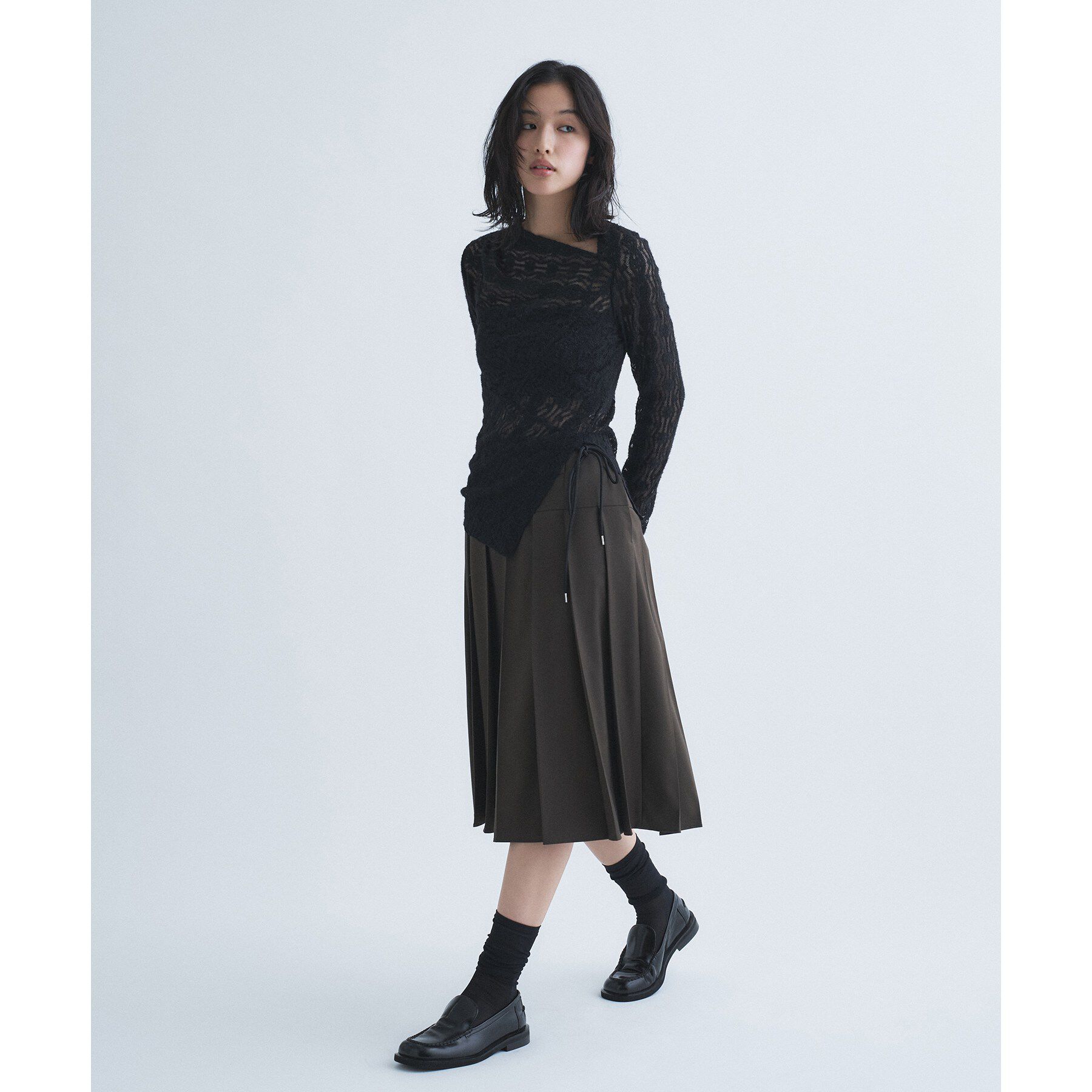 CODE A「veil lace asymmetry top」|Tシャツ・カットソー|