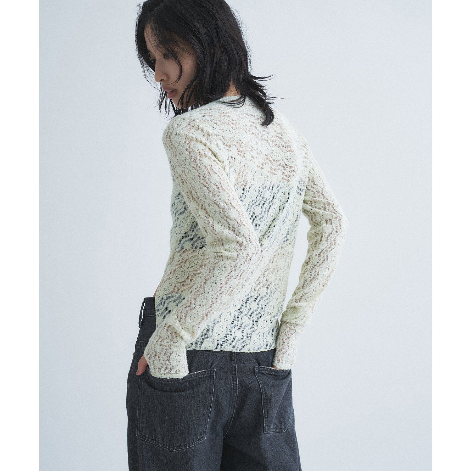 CODE A「veil lace asymmetry top」|Tシャツ・カットソー|