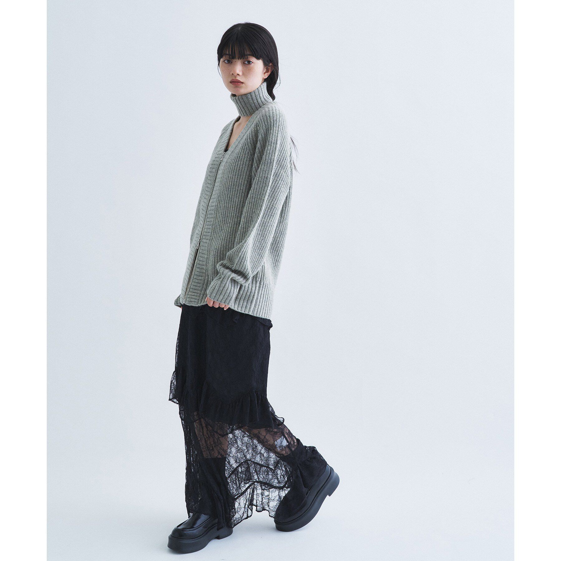 CODE A「【Re】dual form zip knit」|カーディガン|