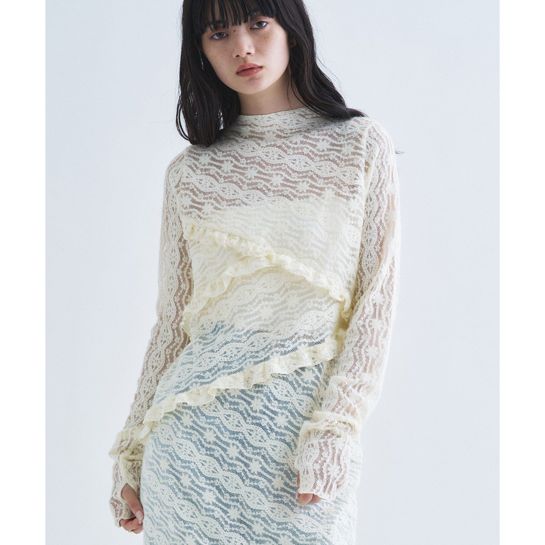 CODE A「veil lace Jersey dress」|ワンピース|