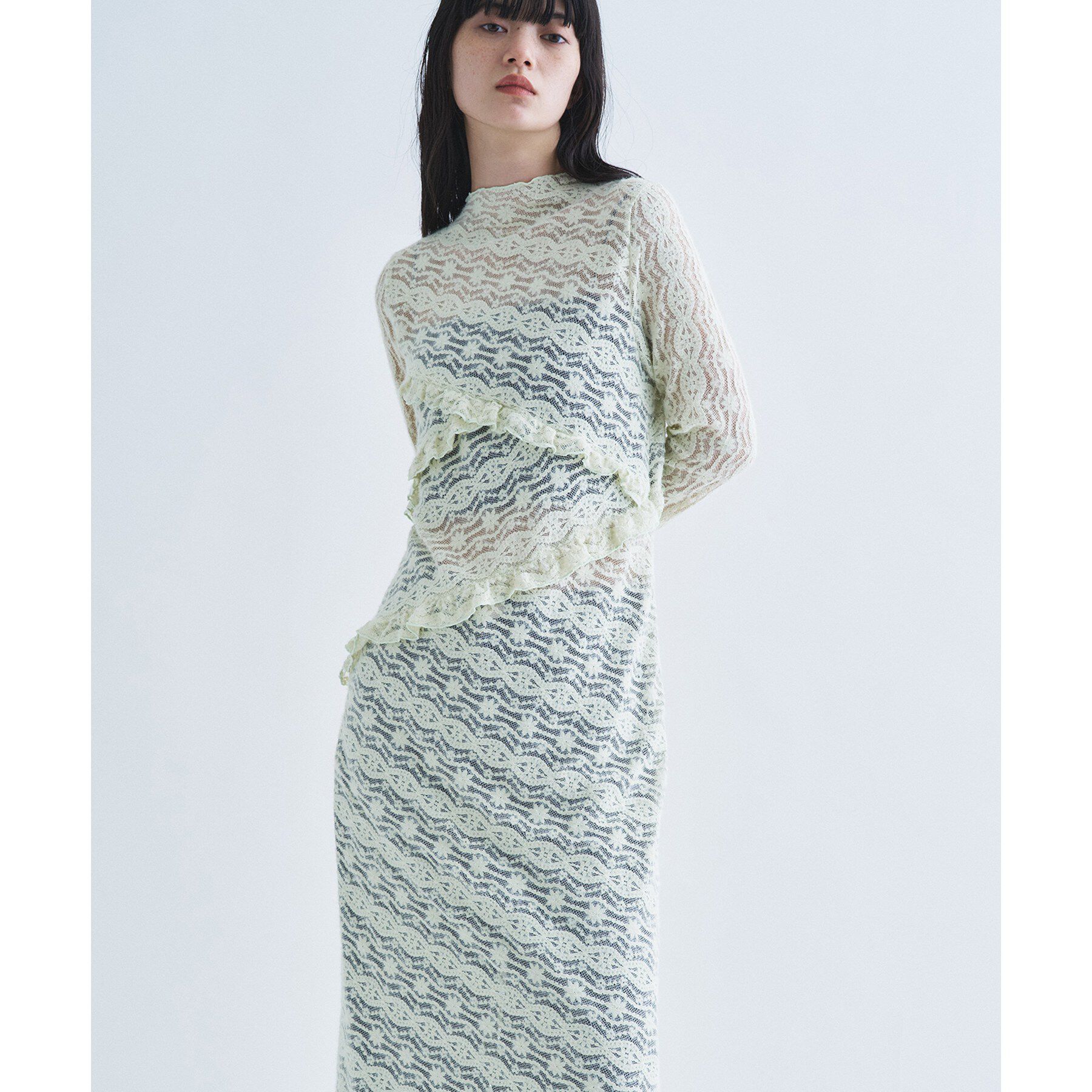 CODE A「veil lace Jersey dress」|ワンピース|