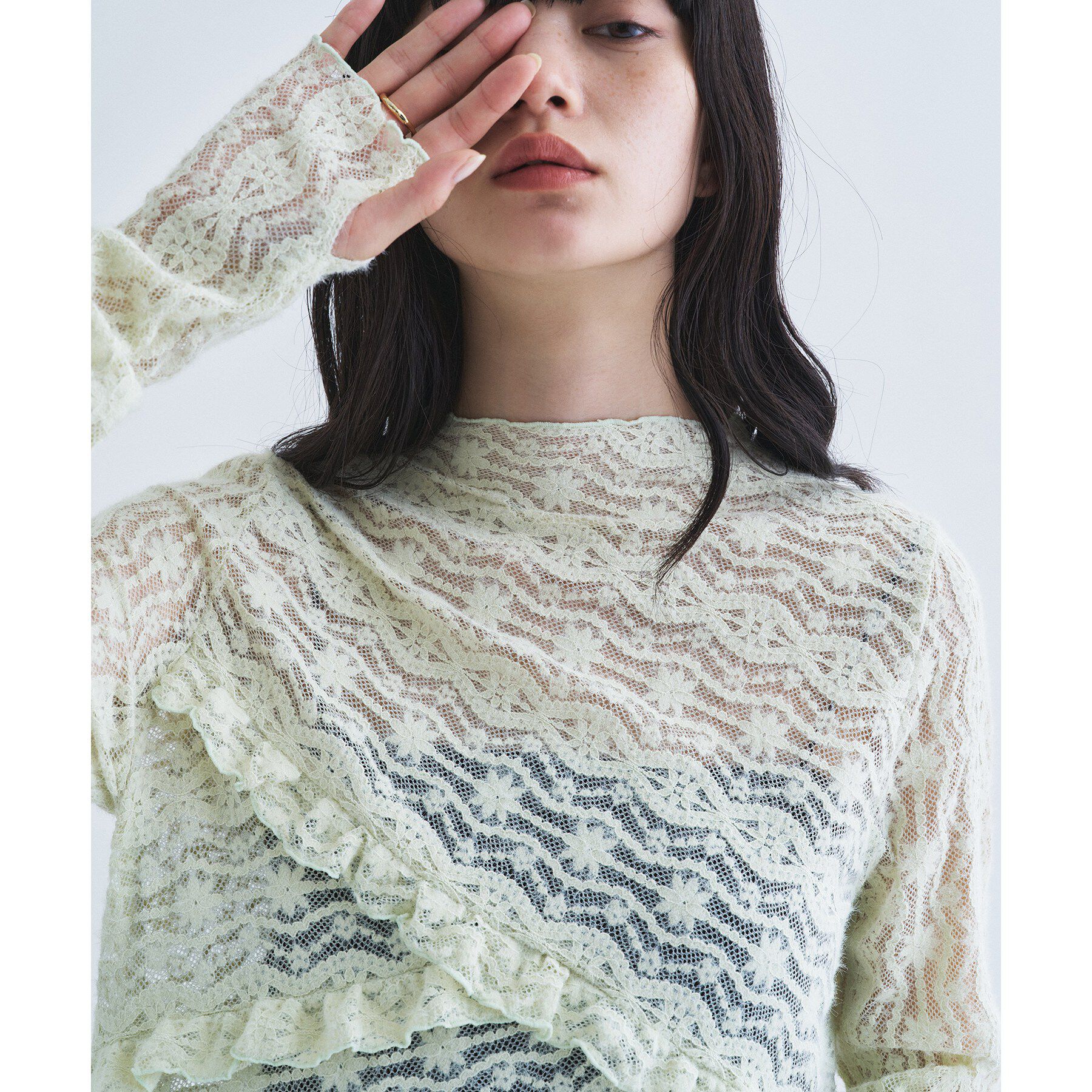 CODE A「veil lace Jersey dress」|ワンピース|