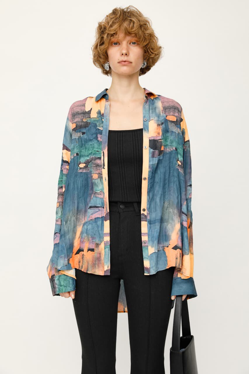SLY「MUSS PAINT WRINKLE シャツ」|シャツ・ブラウス|M/BLU7