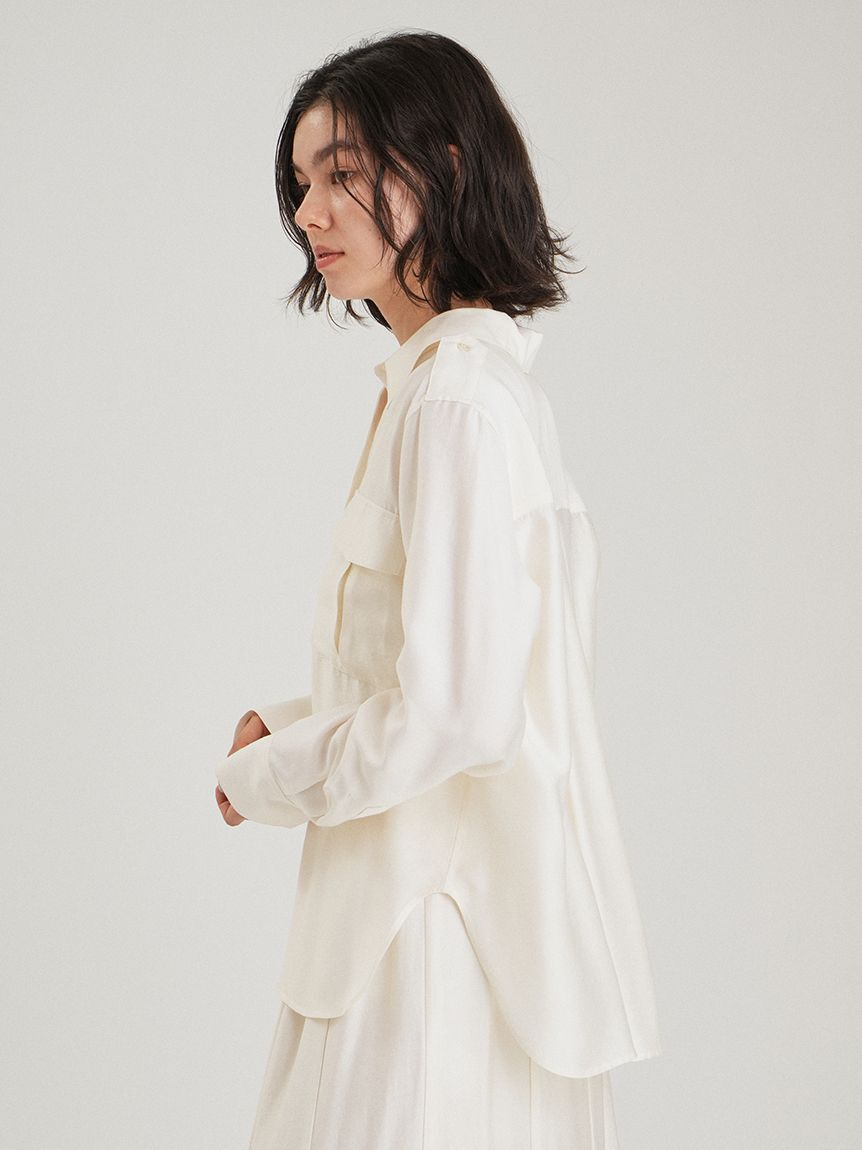 Mila Owen「シルキータッチシャツ&times;ナロースカートSET UP」|ワンピース|