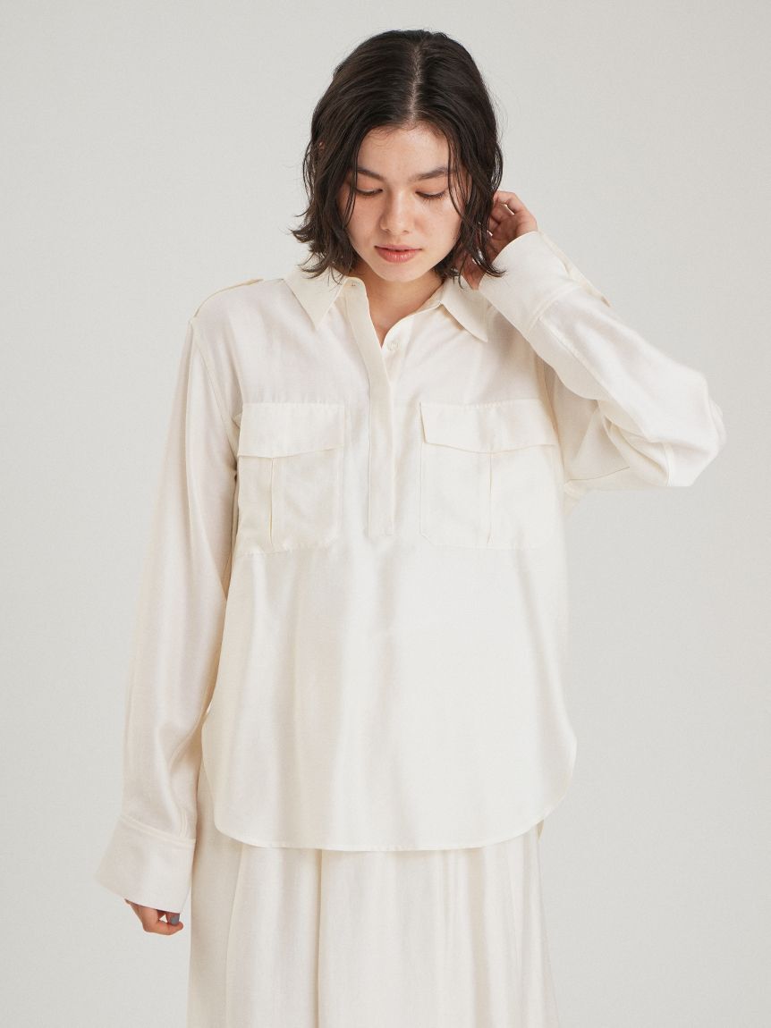Mila Owen「シルキータッチシャツ&times;ナロースカートSET UP」|ワンピース|