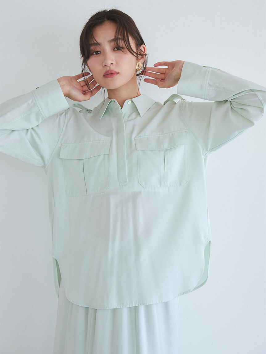 Mila Owen「シルキータッチシャツ&times;ナロースカートSET UP」|ワンピース|