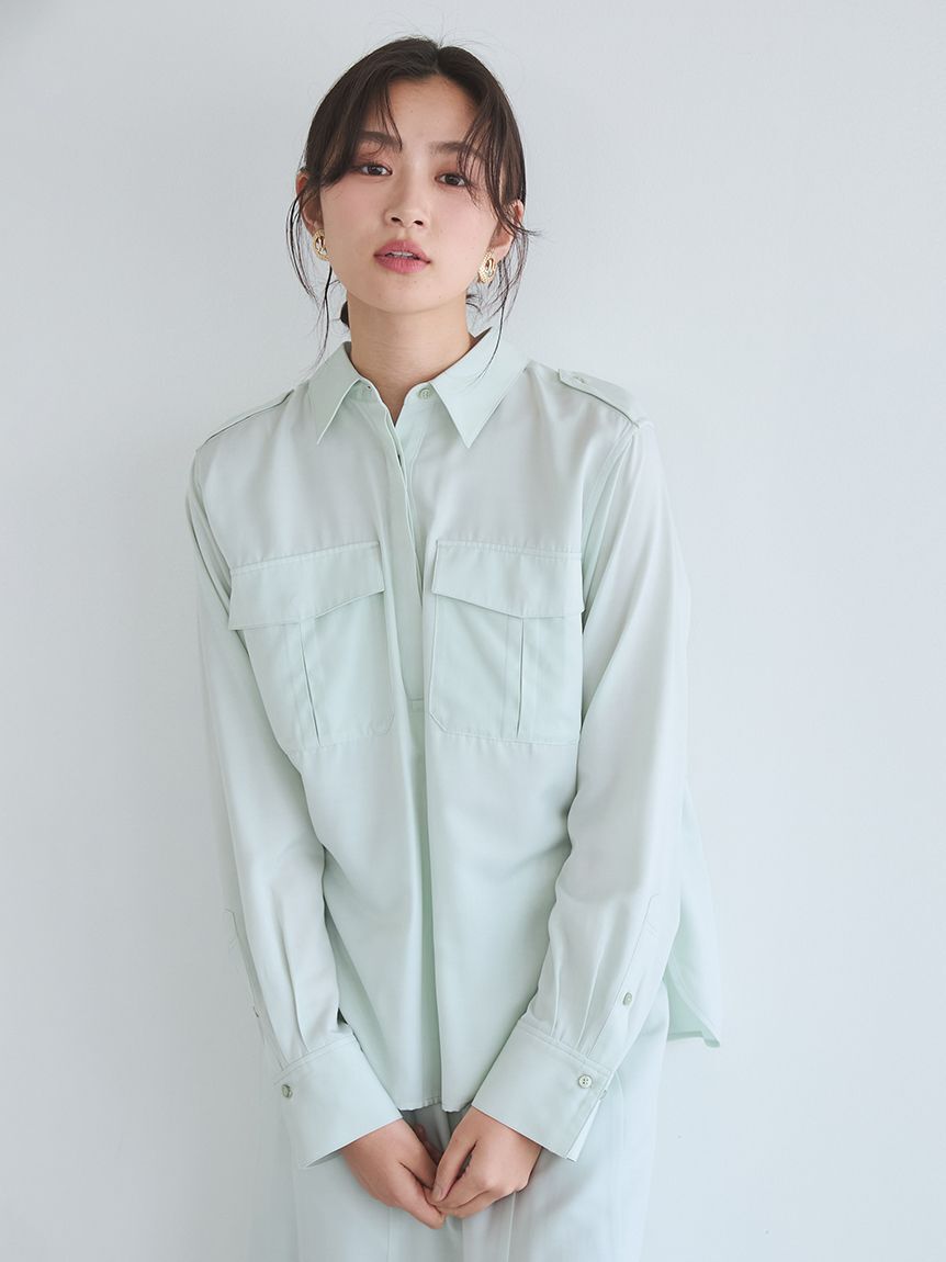 Mila Owen「シルキータッチシャツ&times;ナロースカートSET UP」|ワンピース|