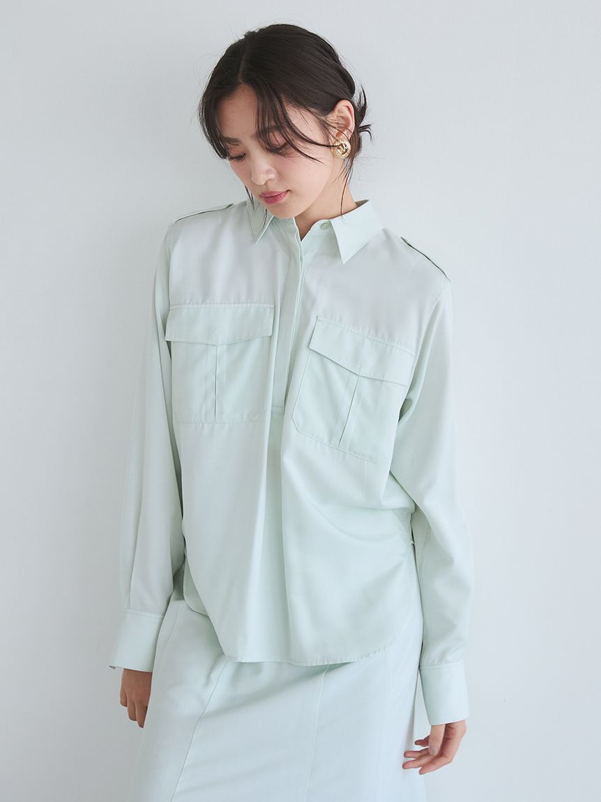 Mila Owen「シルキータッチシャツ&times;ナロースカートSET UP」|ワンピース|