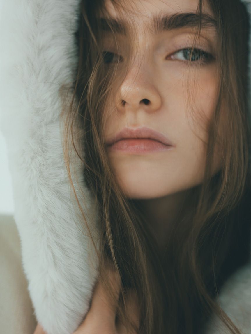 Mila Owen「ファー付きニットフーディ」|ニット・セーター|