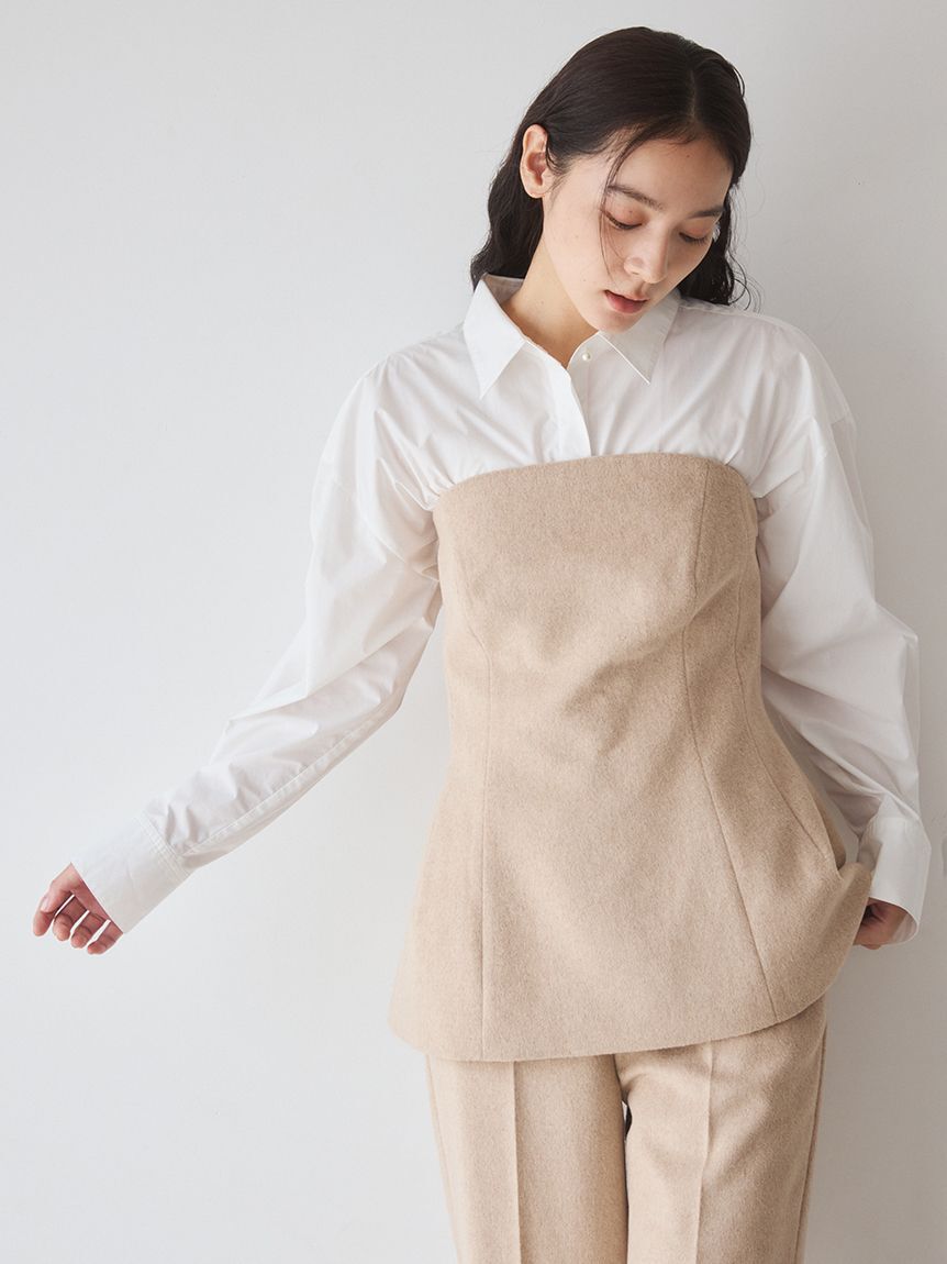 Mila Owen「後ゴムペプラムフランネルビスチェ」|ベスト・ジレ|
