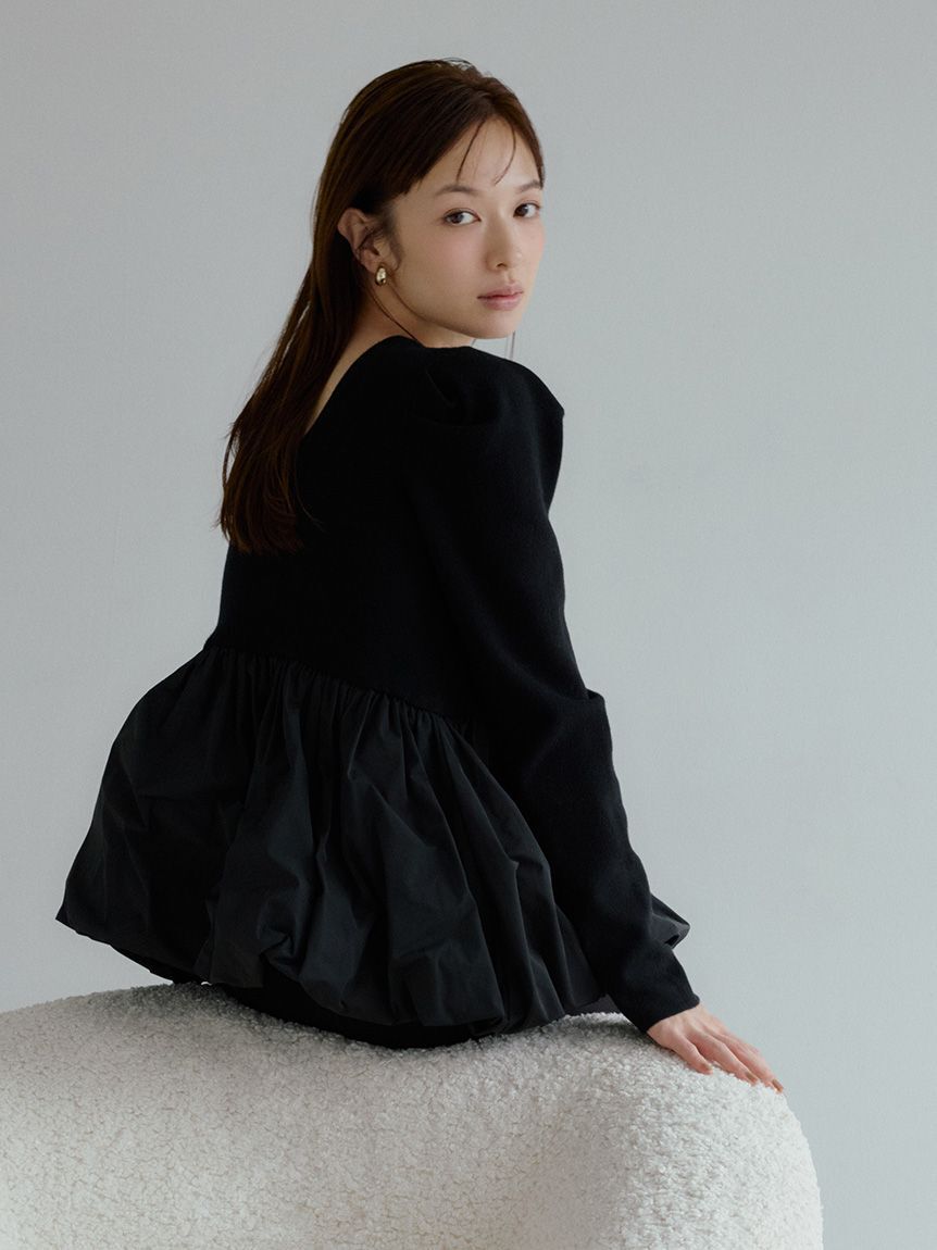Mila Owen「【ウォッシャブル】2WAYタックスリーブペプラムニット」|ニット・セーター|