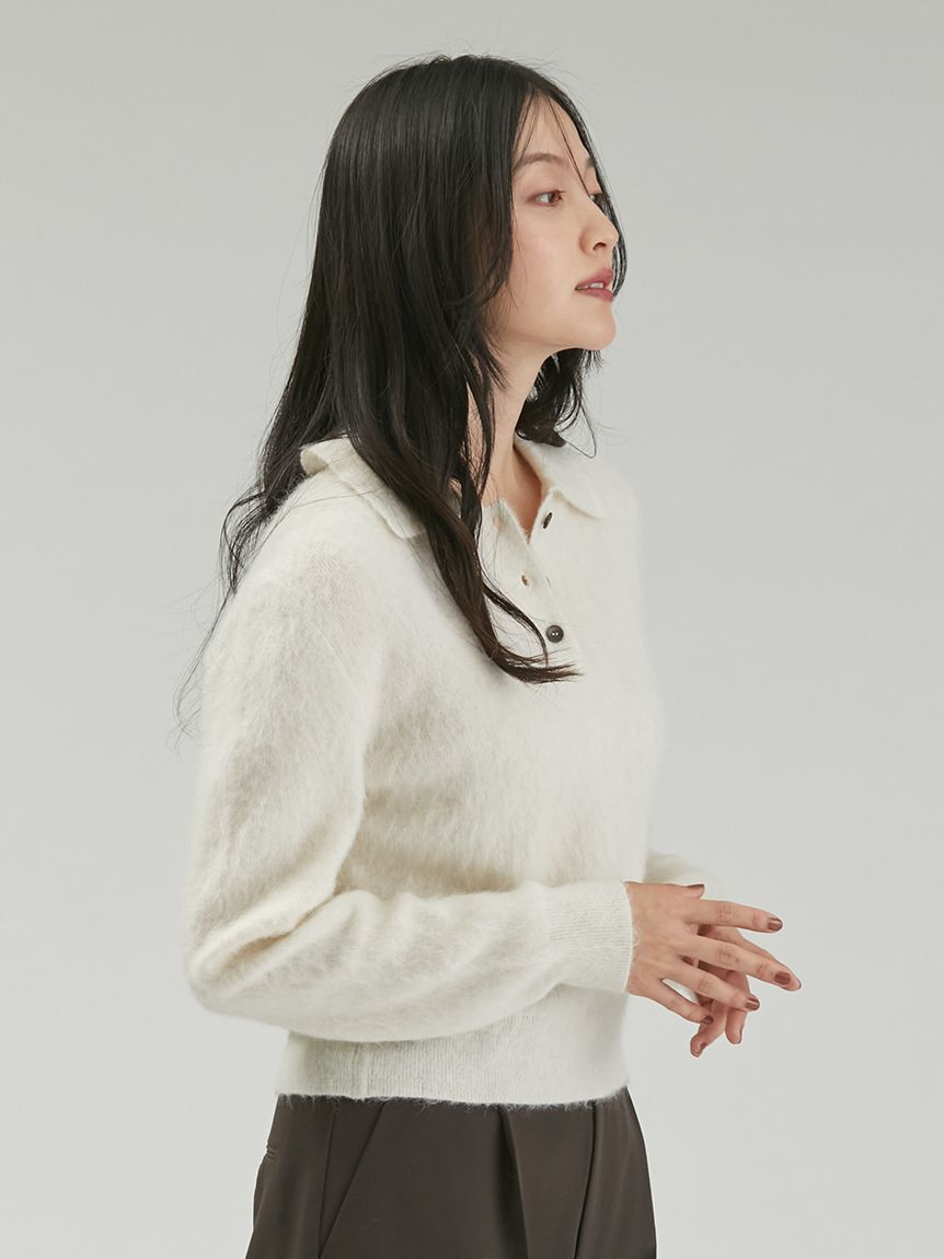 Mila Owen「アルパカブレンドシャギーポロニット」|ニット・セーター|