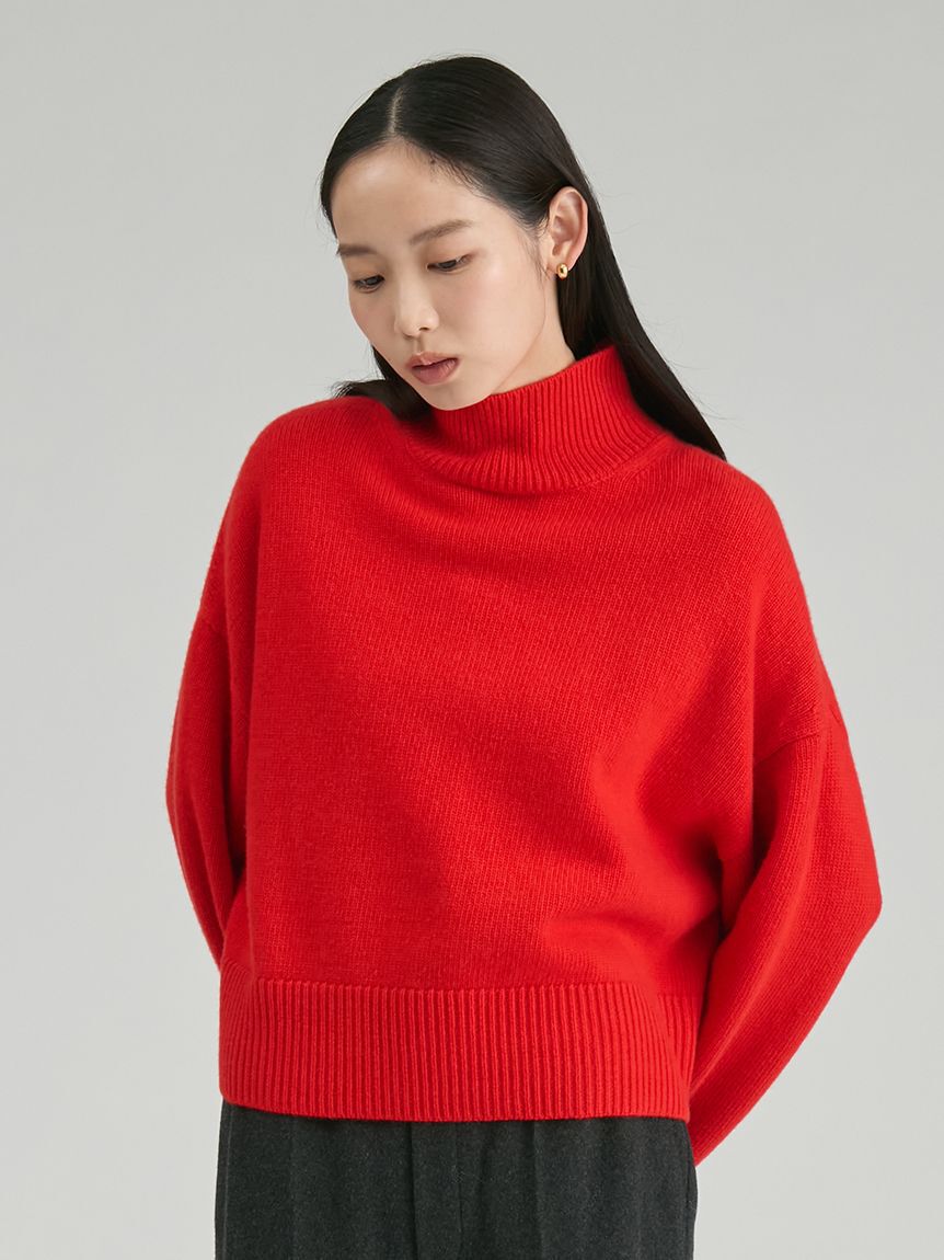 Mila Owen「ウールカシミヤタートルネックニット」|ニット・セーター|RED