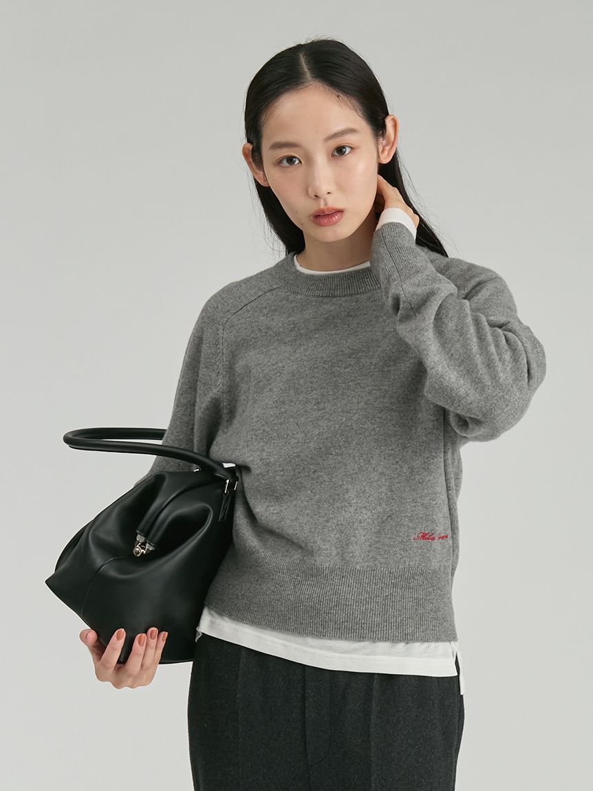 Mila Owen「Wool100％クルーネックショート丈ニット」|ニット・セーター|