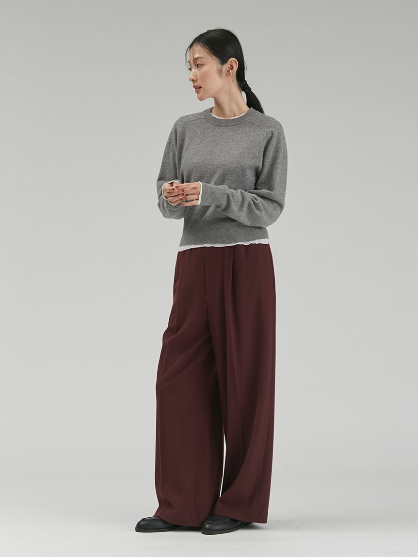 Mila Owen「Wool100％クルーネックショート丈ニット」|ニット・セーター|