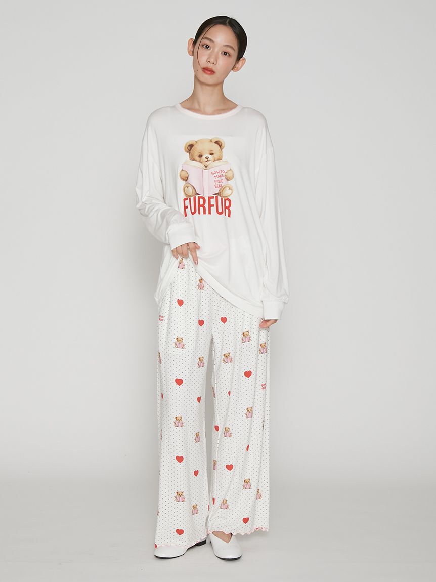 FURFUR「【FURFUR&times;gelato pique】ベアハートプリントロングパンツ」|ルームウェア|