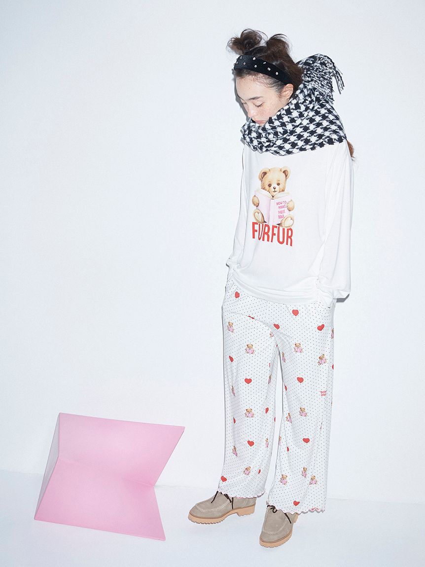 FURFUR「【FURFUR&times;gelato pique】ベアプリントロングスリーブＴシャツ」|ルームウェア|