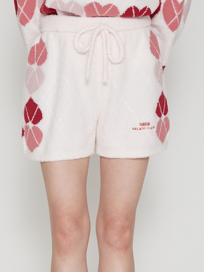 FURFUR「【FURFUR&times;gelato pique】ベビモコハートアーガイルショートパンツ」|ルームウェア|