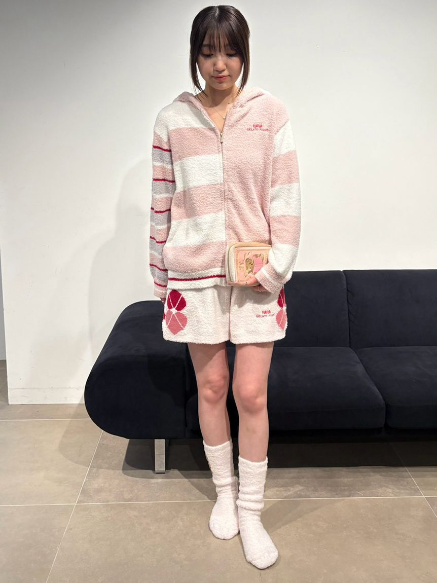 FURFUR「【FURFUR&times;gelato pique】ベビモコハートアーガイルショートパンツ」|ルームウェア|