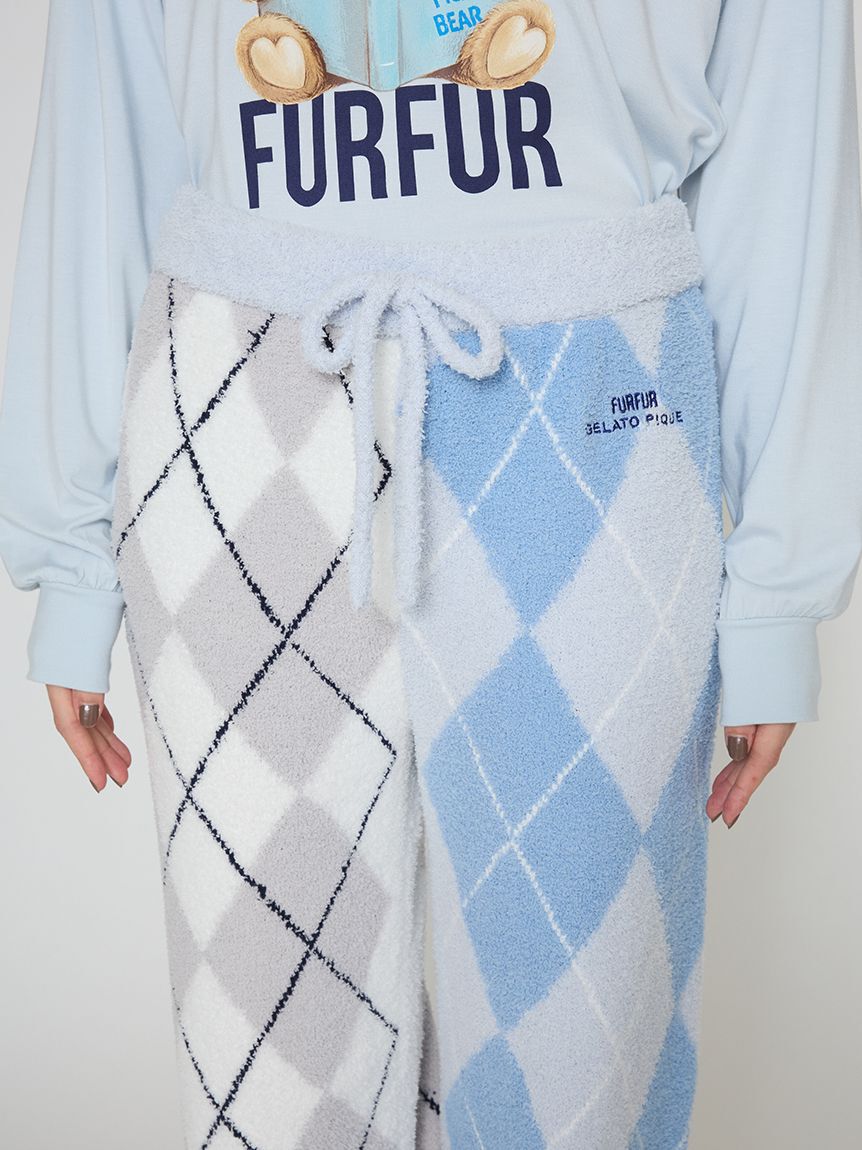 FURFUR「【FURFUR&times;gelato pique】ベビモコアーガイルミックスパンツ」|ルームウェア|