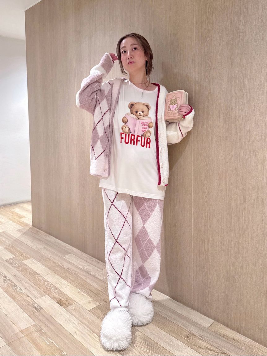 FURFUR「【FURFUR&times;gelato pique】ベビモコアーガイルミックスカーディガン」|ルームウェア|