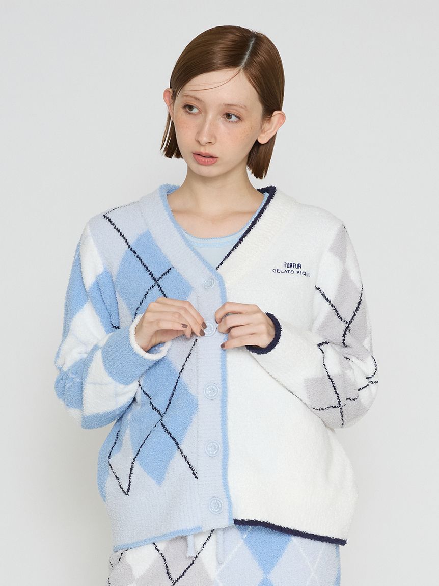 FURFUR「【FURFUR&times;gelato pique】ベビモコアーガイルミックスカーディガン」|ルームウェア|