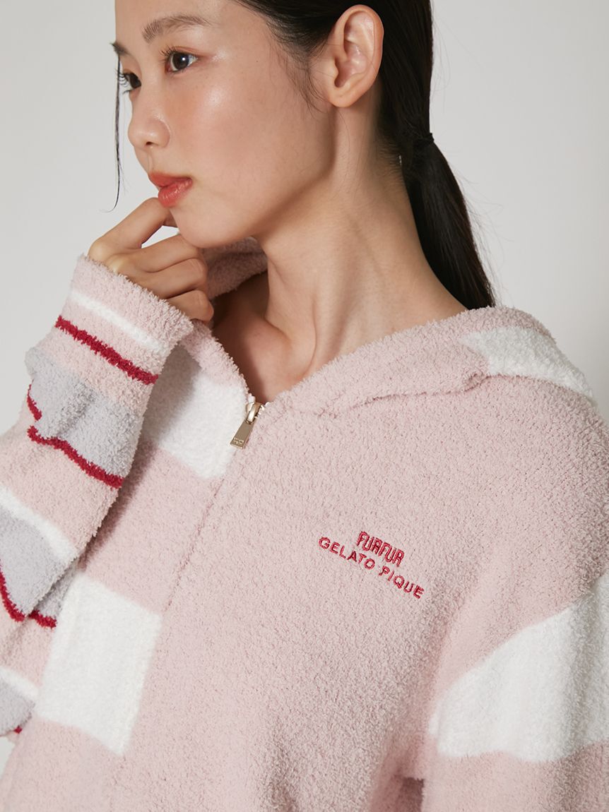 FURFUR「【FURFUR&times;gelato pique】ベビモコボーダーミックスパーカー」|ルームウェア|