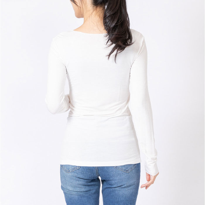 BACKYARD FAMILY「長袖 tシャツ レディース 通販 PAGE ONE GTS0844 無地 Uネック ロンt」|Tシャツ・カットソー|