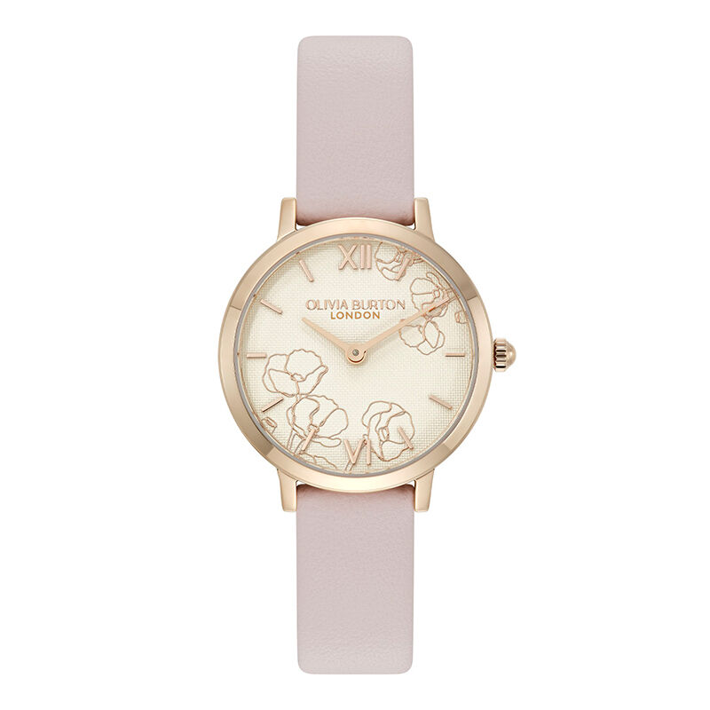 OLIVIA BURTON 「〈OLIVIA BURTON(ｵﾘﾋﾞｱﾊﾞｰﾄﾝ)〉ｼｸﾞﾈﾁｬｰ 28mm ｱﾌﾞｽﾄﾗｸﾄ ﾌﾛｰﾗﾙ ﾌﾟﾘﾑﾛｰｽﾞﾚｻﾞｰ」|腕時計|
