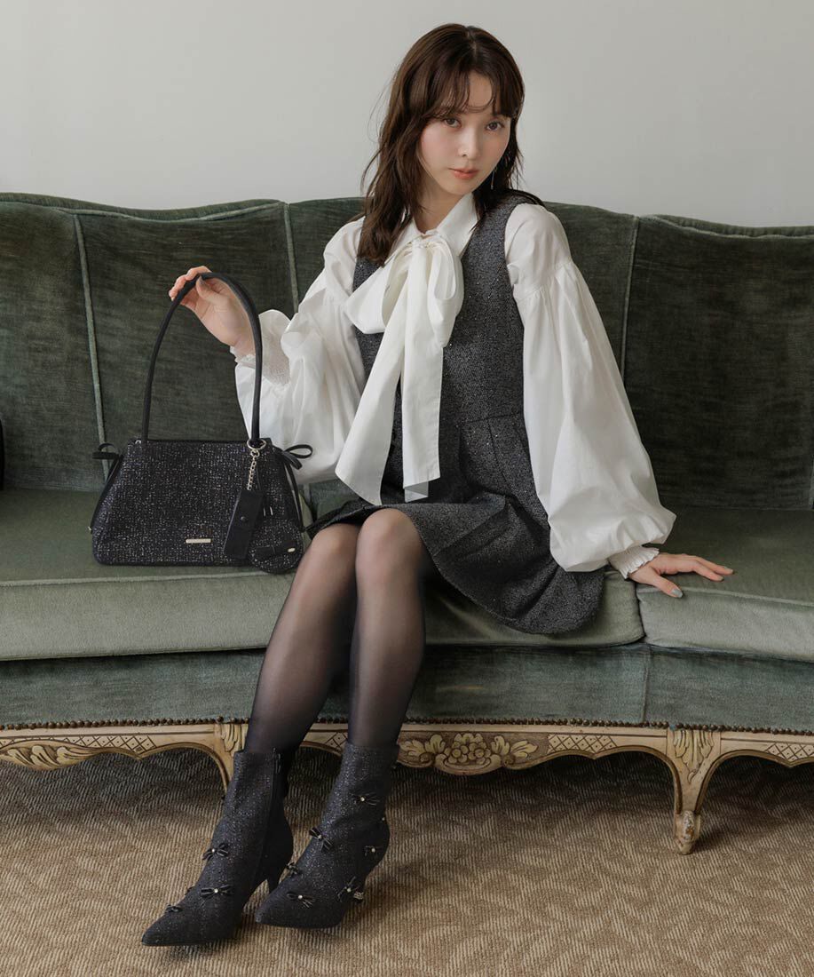  「【Classical Ribbon Collection】メニーリボンショートブーツ」|ショートブーツ|
