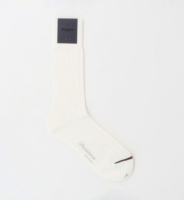 UNITED ARROWS「＜Partitura＞ リブ ソックス」|ソックス|WHITE