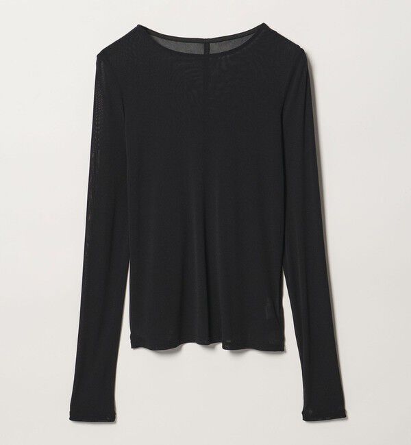 EMMEL REFINES「＜EMMEL REFINES＞EM ソフトチュール シアー クルーネック カットソー」|Tシャツ・カットソー|BLACK