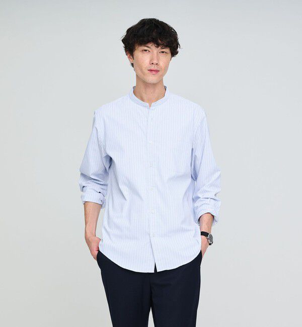 UNITED ARROWS green label relaxing「MULTI FUNCTION ピンオックス バンドカラー 長袖シャツ -UVカット・吸水速乾・遮熱-」|シャツ・ブラウス|