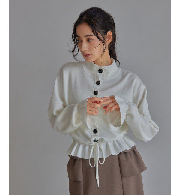 EMMEL REFINES「＜EMMEL REFINES＞EM ドロスト ペプラム タートル ニット」|ニット・セーター|OFF WHITE