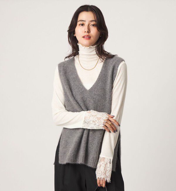 UNITED ARROWS green label relaxing「テレコ ソデ レース タートルネック プルオーバー」|Tシャツ・カットソー|