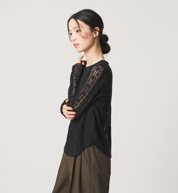 BEAUTY&YOUTH UNITED ARROWS「ブラッシュド レース プルオーバー ウォッシャブル」|Tシャツ・カットソー|