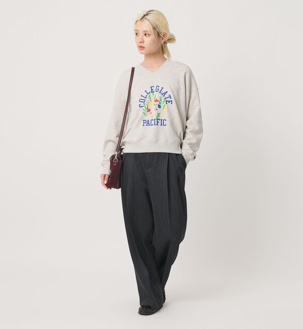 BEAUTY&YOUTH UNITED ARROWS「【別注】＜Collegiate Pacific＞プリント Vネック スウェットプルオーバー」|スウェット・ジャージ|