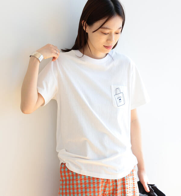 BEAMSBOY「BEAMS BOY / ショップバッグロゴ ポケット ショートスリーブ Tシャツ」|Tシャツ・カットソー|WHITE