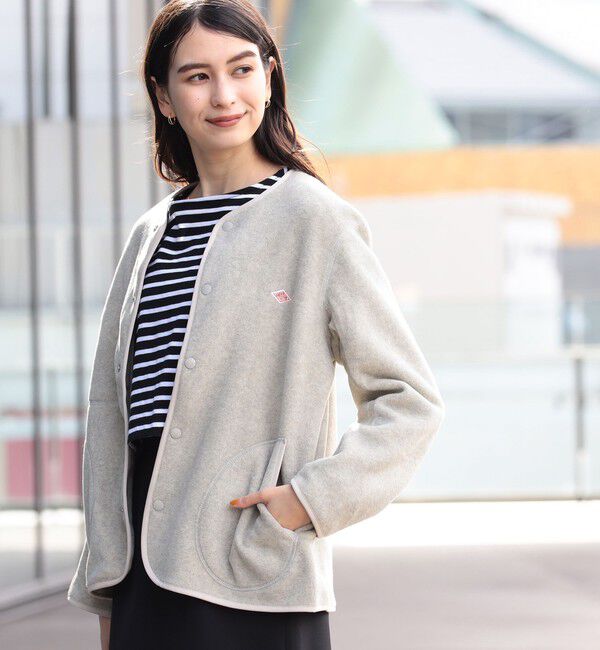 BEAMS SELECTION for WOMEN「DANTON / ノーカラー フリース ジャケット」|ブルゾン・スタジャン|
