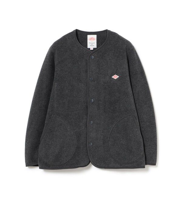 BEAMS SELECTION for WOMEN「DANTON / ノーカラー フリース ジャケット」|ブルゾン・スタジャン|080 CHARCOAL GREY
