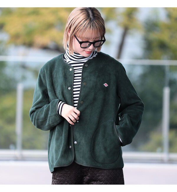 BEAMS SELECTION for WOMEN「DANTON / ノーカラー フリース ジャケット」|ブルゾン・スタジャン|