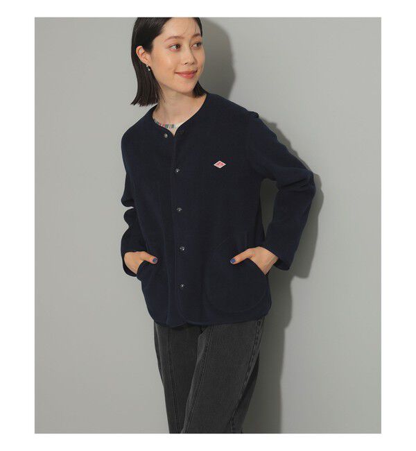 BEAMS SELECTION for WOMEN「DANTON / ノーカラー フリース ジャケット」|ブルゾン・スタジャン|