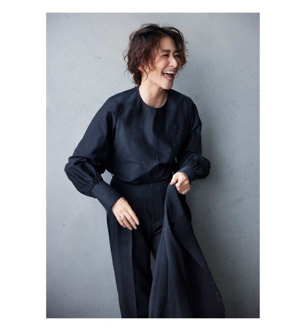 Demi-Luxe BEAMS 「AK+1 / シルクコットン ブラウス」|シャツ・ブラウス|BLACK