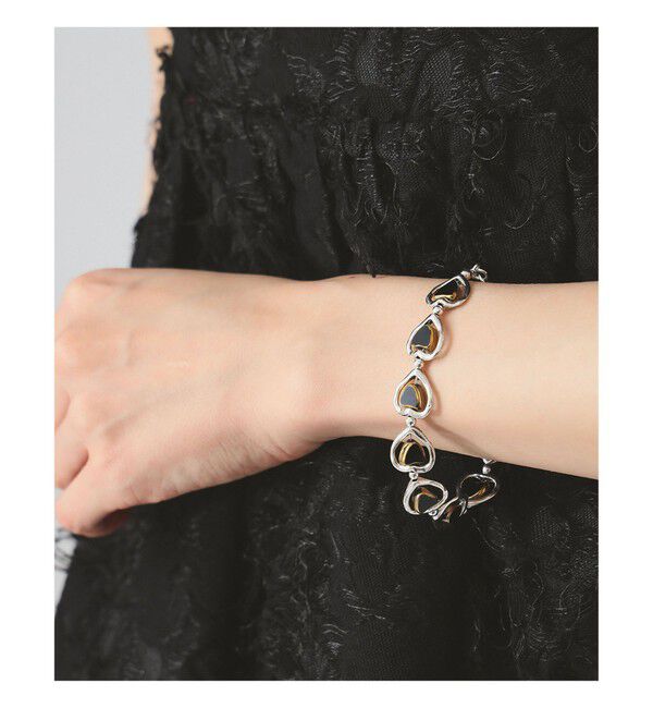 BEAMS SELECTION for WOMEN「〇Otro Accesorio / ハート レイヤード ブレスレッド」|ブレスレット・バングル|BLACK