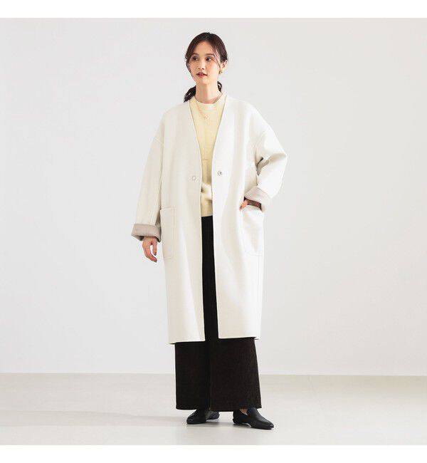 Demi-Luxe BEAMS 「リバー Vネック ロングコート」|ダッフルコート|