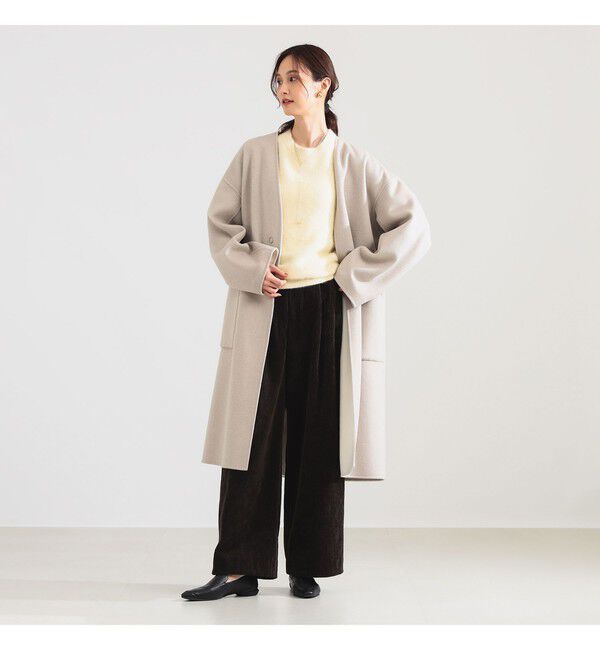 Demi-Luxe BEAMS 「リバー Vネック ロングコート」|ダッフルコート|