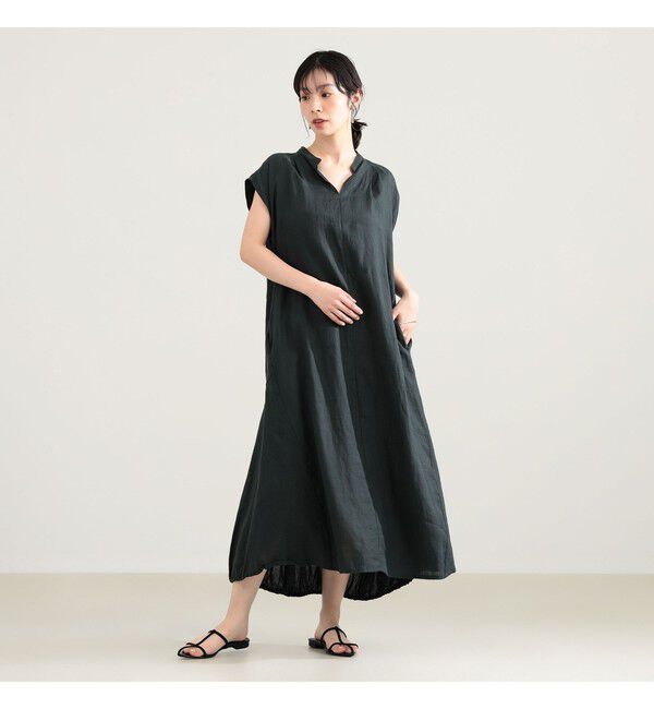 BEAMS SELECTION for WOMEN「TICCA / リネン フレンチスリーブ バルーン ワンピース」|ワンピース|