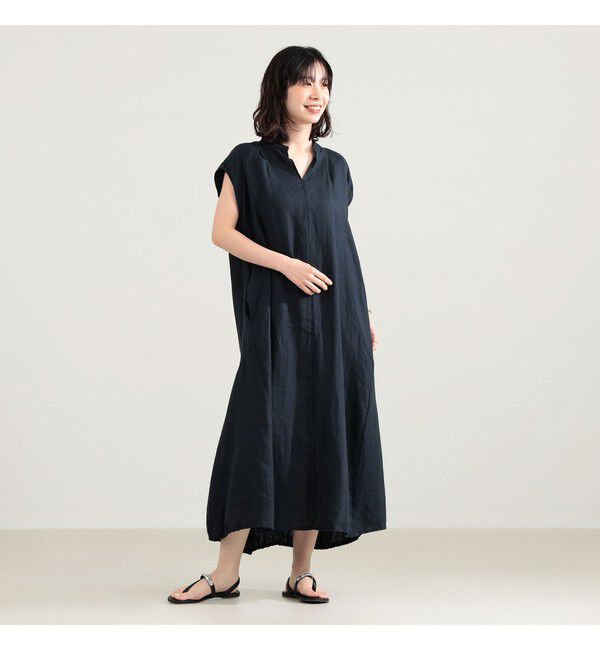 BEAMS SELECTION for WOMEN「TICCA / リネン フレンチスリーブ バルーン ワンピース」|ワンピース|