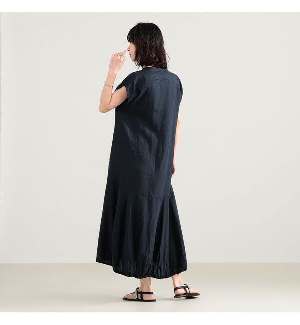 BEAMS SELECTION for WOMEN「TICCA / リネン フレンチスリーブ バルーン ワンピース」|ワンピース|