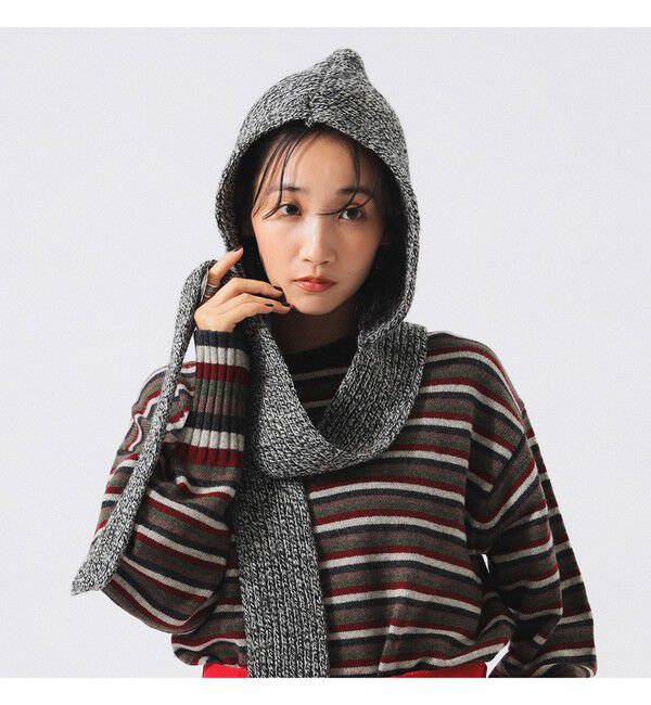 BEAMS SELECTION for WOMEN「HIGHLAND 2000 / Rib Hood Scarf」|マフラー|018_Humbug　